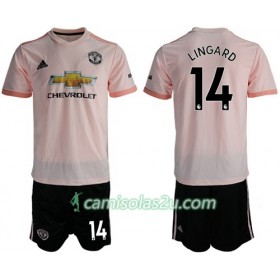 Camisolas de Futebol Manchester United Lingard 14 Criança Equipamento Alternativa 2018/19 Manga Curta
